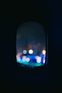 A view of a city from an airplane window